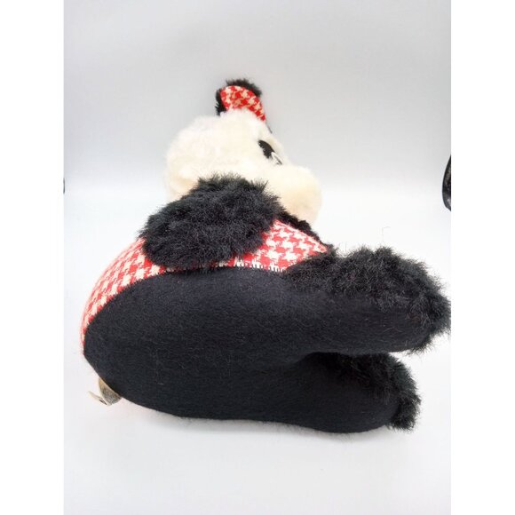 Gund Panda Vintage 1971 Plush Orange Bow Red Houndstooth Accents 13 Inches - Picture 12 of 16